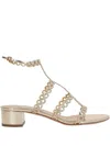 Aquazzura Infinity Chain Sandal In Mirrored Leather In Gold
