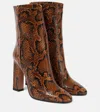 Aquazzura Joplin 105 Printed Leather Bootie In Brown