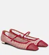 Aquazzura Juliette Suede-trimmed Mary Jane Flats