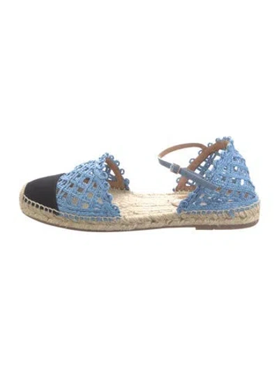 Pre-owned Aquazzura Jute Espadrilles In Blue