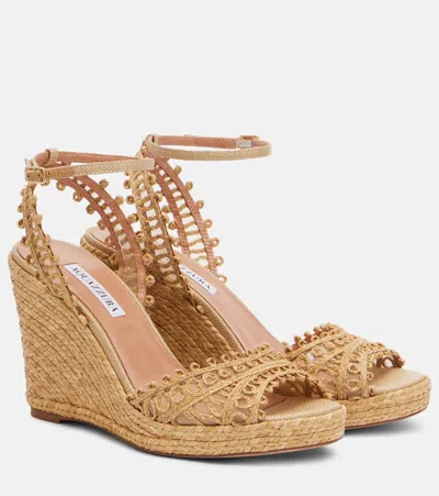Aquazzura Kahlo 105 Raffia Espadrille Wedges