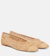 Aquazzura Ballerinas Kahlo Mit Raffiabast Und Mesh