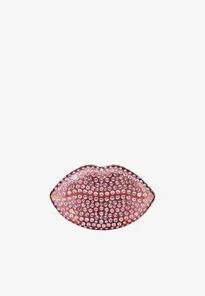 Aquazzura Kiss Me Minaudière Crystal Embellished Clutch