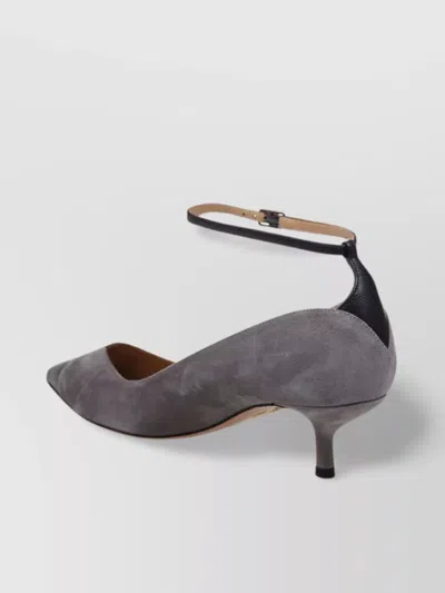 Aquazzura Kitten Heel Pointed Toe Two-tone Pumps In Gray