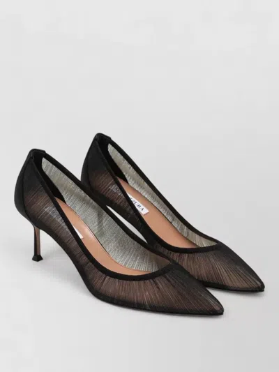 Aquazzura Voile Black Pumps In Satin And Mesh