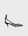 Aquazzura Klackskor Bow Lace Pump 50 Guld/svart