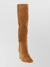 Aquazzura Knee-high Suede Boots Featuring Braided Detailing In Brown