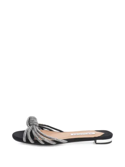 Pre-owned Aquazzura Knot Diamante Sandals In Silver