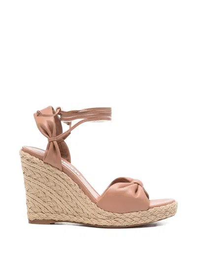 Aquazzura Knot Wedge Heeled Espadrilles In Neutral