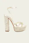 Aquazzura La Nuit Sandal Plateau In Platino