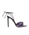 Aquazzura Lace-up 110 Mesh Sandals In Black