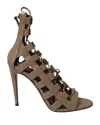 Aquazzura Lace-up Amazon 105 Sandals In Nude Calfskin Leather In Brown