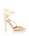 Aquazzura Lace-up High-heeled Sandals In Nude