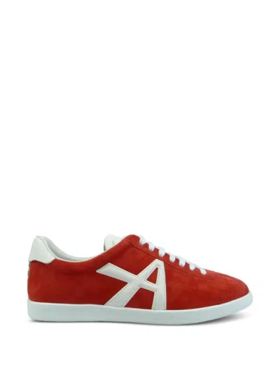 Aquazzura Lace-up A-motif Sneakers In Red