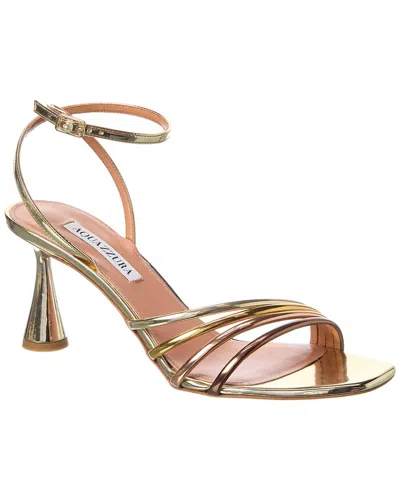 Aquazzura Latour 75 Leather Sandal In Gold