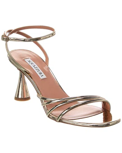 Aquazzura Latour 75 Leather Sandal In Gold