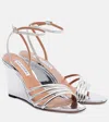 Aquazzura Latour 85 Metallic-effect Wedge Sandals