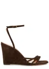 Aquazzura 85mm Latour Ankle-strap Wedge Sandals In Multi
