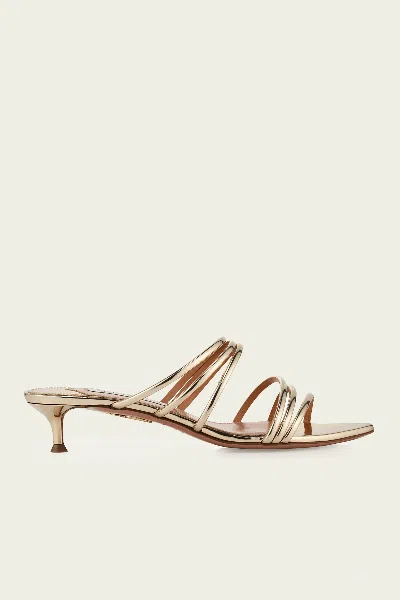 Aquazzura Latour Mule 30 In Soft Gold In Multi