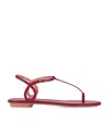 Aquazzura Almost Bare Leather T-bar Sandals In Red