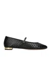 Aquazzura Amourose Cutout Leather Ballet Flats In Black
