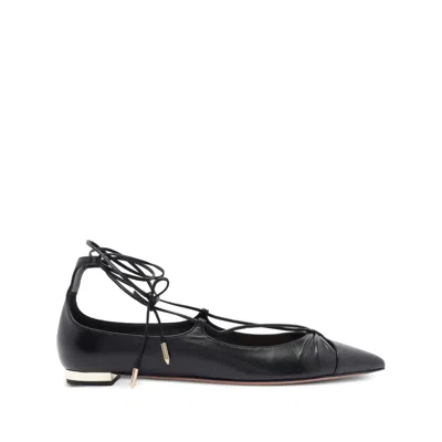 AQUAZZURA LEATHER BALLET FLATS