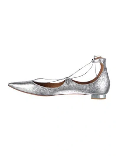 Pre-owned Aquazzura Leather Ballet Flats