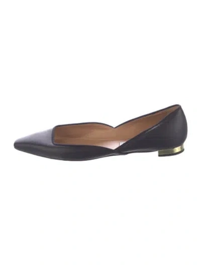 Pre-owned Aquazzura Leather Ballet Flats In Blue