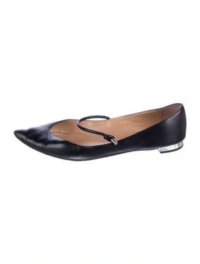 Pre-owned Aquazzura Leather Ballet Flats In Blue