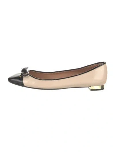 Pre-owned Aquazzura Leather Ballet Flats In Neutral