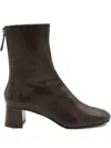 Aquazzura Leather Block-heel Boots In Brown