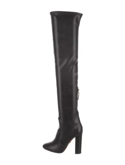 Pre-owned Aquazzura Leather Boots In Black
