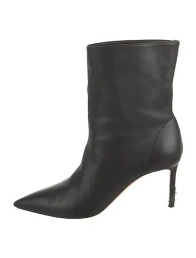 Pre-owned Aquazzura Leather Boots In Black