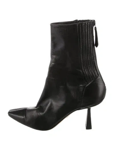 Pre-owned Aquazzura Leather Boots In Black