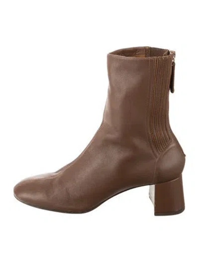 Pre-owned Aquazzura Leather Boots In Brown