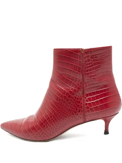 Pre-owned Aquazzura Leather Boots In Red