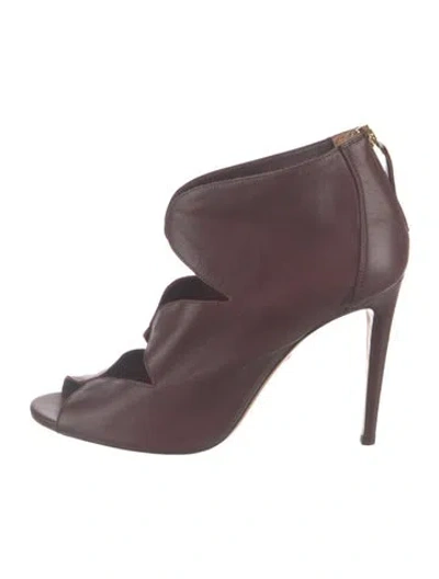 Pre-owned Aquazzura Leather Cutout Accent Pumps In Burgundy