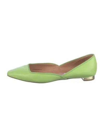 Pre-owned Aquazzura Leather D'orsay Flats In Green