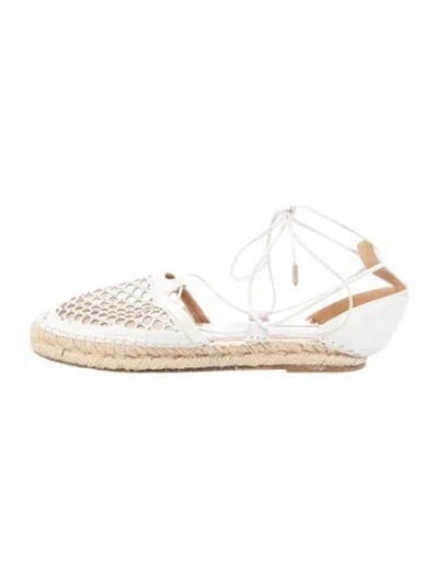 Pre-owned Aquazzura Leather Espadrilles In Gold
