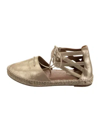 Pre-owned Aquazzura Leather Espadrilles In Neutrals