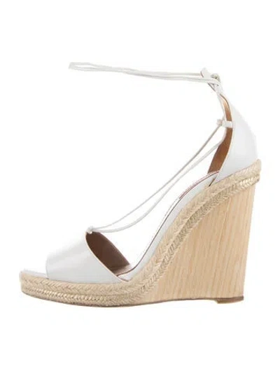 Pre-owned Aquazzura Leather Espadrilles In White