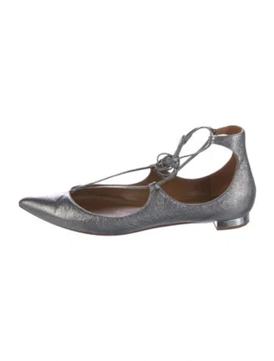 Pre-owned Aquazzura Leather Flats