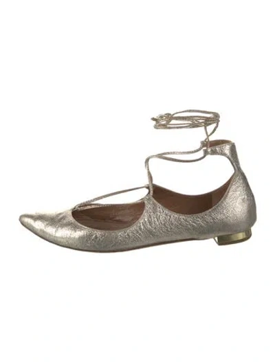 Pre-owned Aquazzura Leather Flats