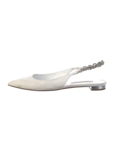 Pre-owned Aquazzura Leather Flats In White