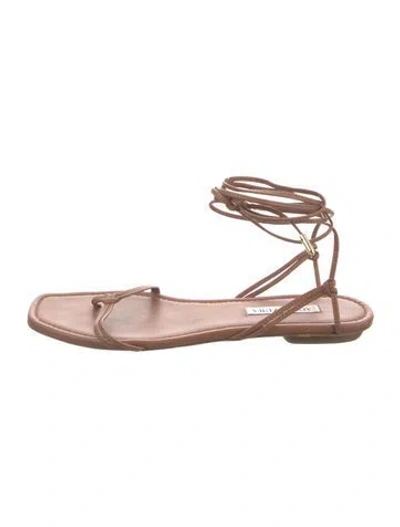 Pre-owned Aquazzura Leather Gladiator Sandals In Pink