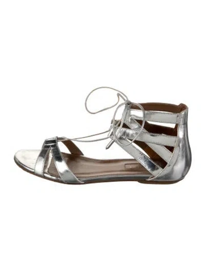 Pre-owned Aquazzura Leather Gladiator Sandals In Transparent