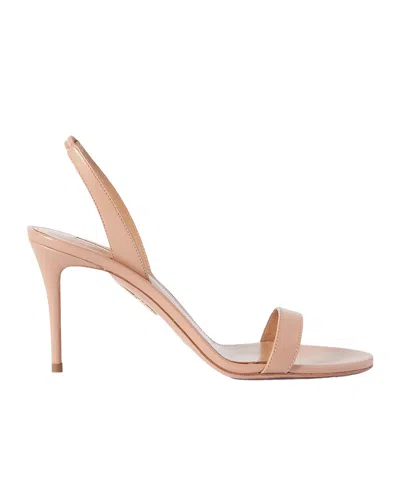 Aquazzura Leather Highheel Sandals In Nude
