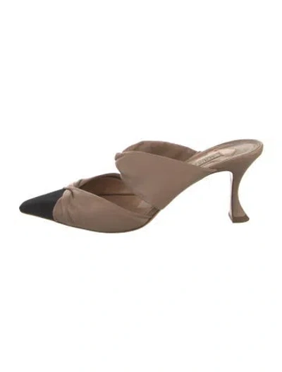 Pre-owned Aquazzura Leather Mules In Black/neutrals