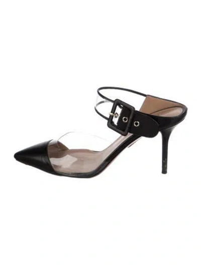 Pre-owned Aquazzura Leather Mules In Multi