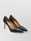 Aquazzura Leather Pointed Toe Stiletto Heel Pumps In Black